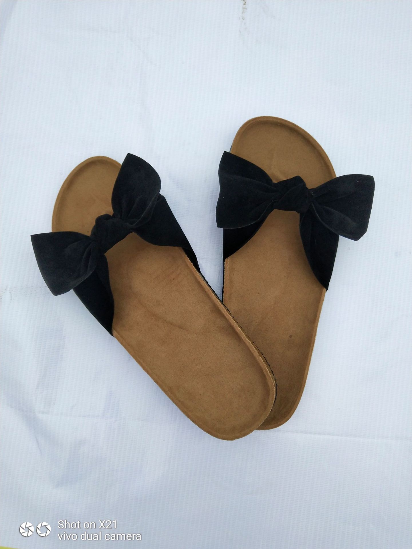 Plus Size Bowknot One-Strap For Women Leopard Print Suede Flat Sandals Slippers_voghion.com
