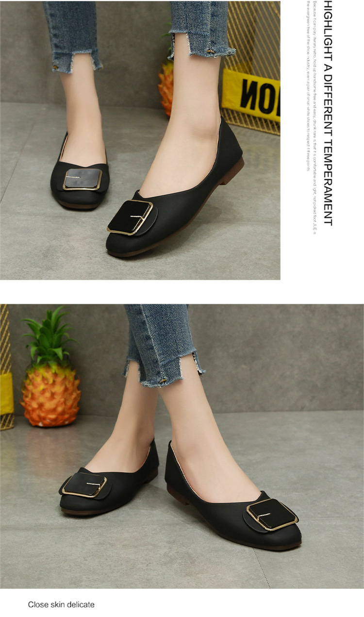 Women's simple soft sole soft surface low top single shoes women's slip-on breathable shallow mouth lazy loafers_voghion.com