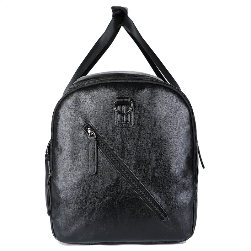PU Leather Foldable Duffle Suit Travel Waterproof Large Lage Weekend Portable Flight Bag Handbag for Men Women 240802_voghion.com