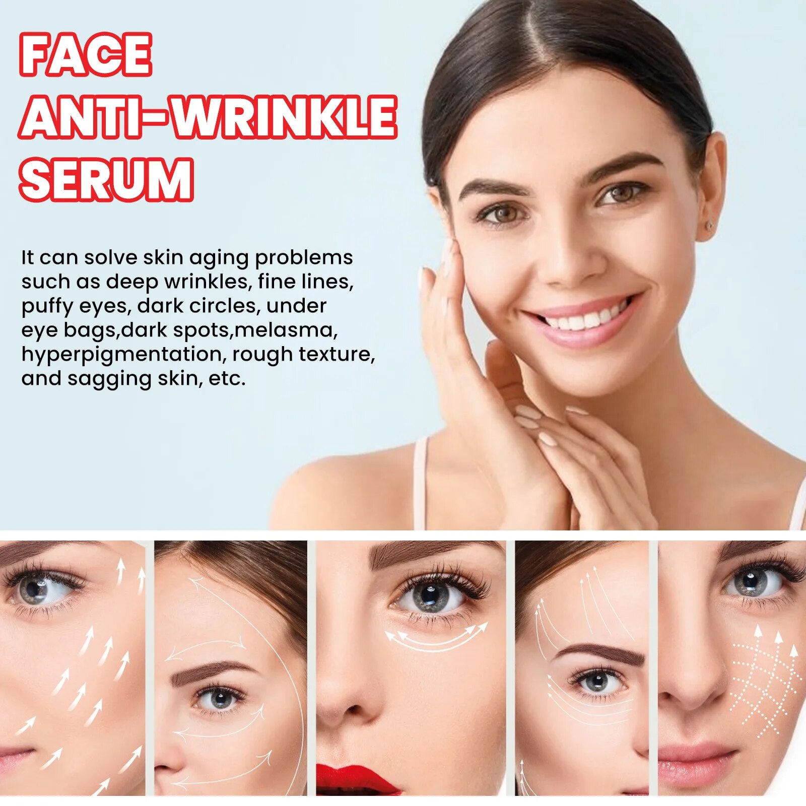 Cuidado de la belleza tienda arrugas colágeno eliminar suero facial reafirmante esencia antienvejecimiento desvanecimiento líneas finas blanqueamiento hidratante piel Coche_voghion.com