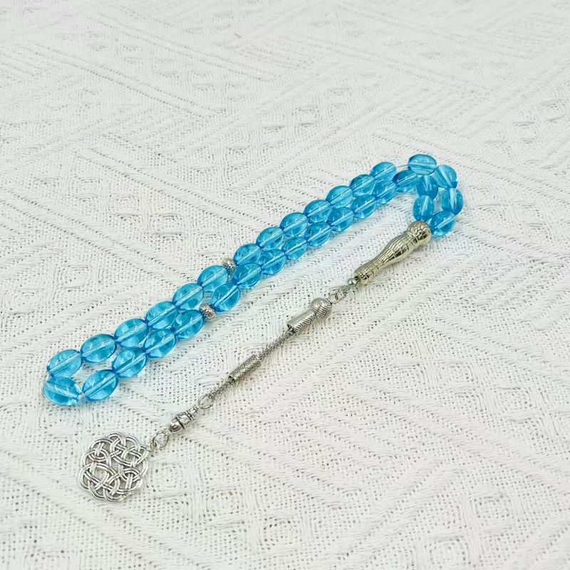 Braccialetto rosario unisex con 33 perle di riso e 8 cristalli_voghion.com