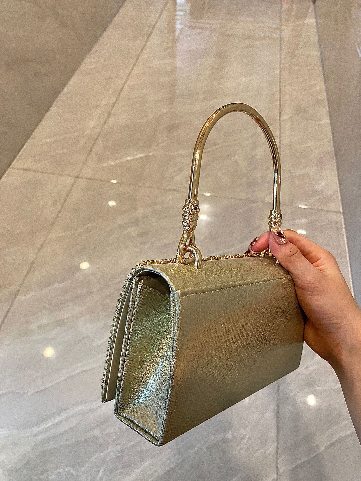 Nuova borsa per abito da sera con borsa per banchetto nuziale, barra di diamante fatta a mano_voghion.com