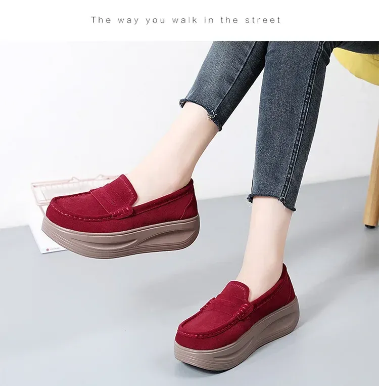 Wedge Casual Sneakers For Women Non-slip Soft Soled Platform Shoes_voghion.com