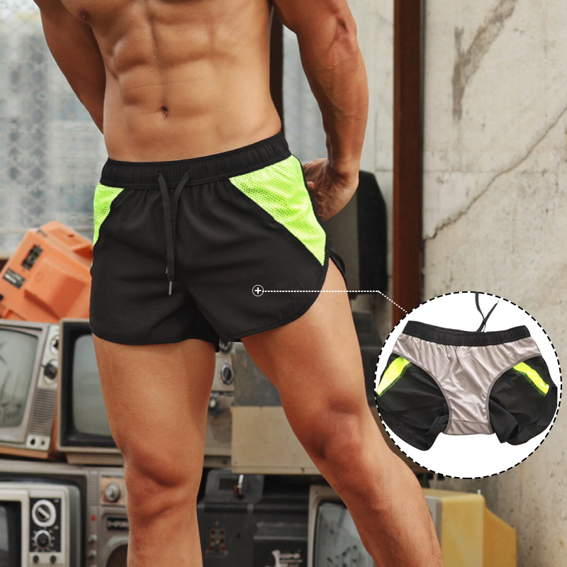 Schlanke Fitness-Shorts für den Sommer, atmungsaktive, schnelltrocknende verkürzte Hose für Herren, Laufshorts für Marathon-Leichtathletik_voghion.com