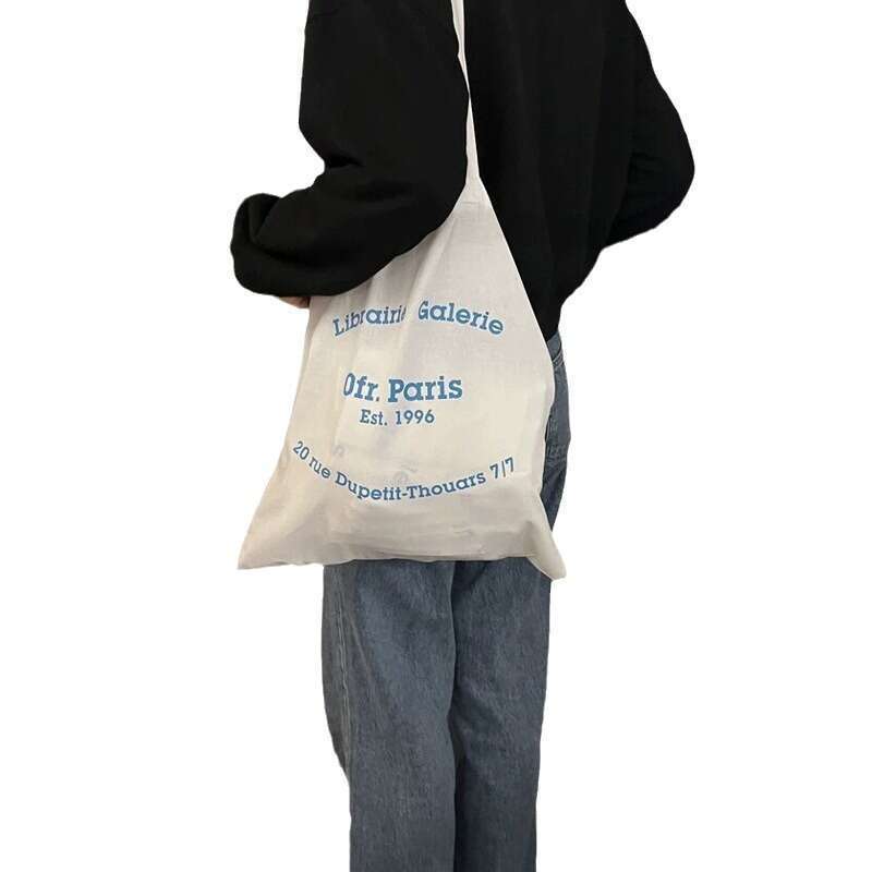Korean Version Versatile French Letter Shoulder Student Backpack, Canvas Bag, Thin Cloth Bag_voghion.com
