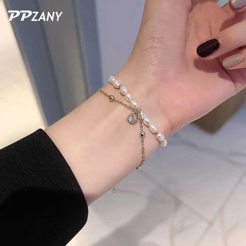 Charme Armbänder Mode Multi Layer Perle Zirkon Gold Farbe Koreanische Schmuck Party Mädchen Elegante Handgelenk Zubehör Für_voghion.com