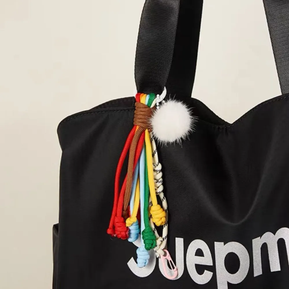 Korean Stylish Rainbow Rope Pendant Chain Jewelry Strap Handmade Landyard Accessrioes Keyring Bag Women Phone Hanging_voghion.com