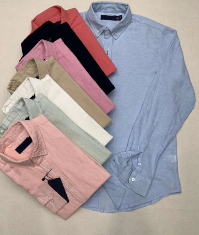 2024 Camisas Polo Hombres Calidad de Caballos Bordado o Blusa Manga Larga Farbe Fit Ropa Casual Camisa dwss_voghion.com