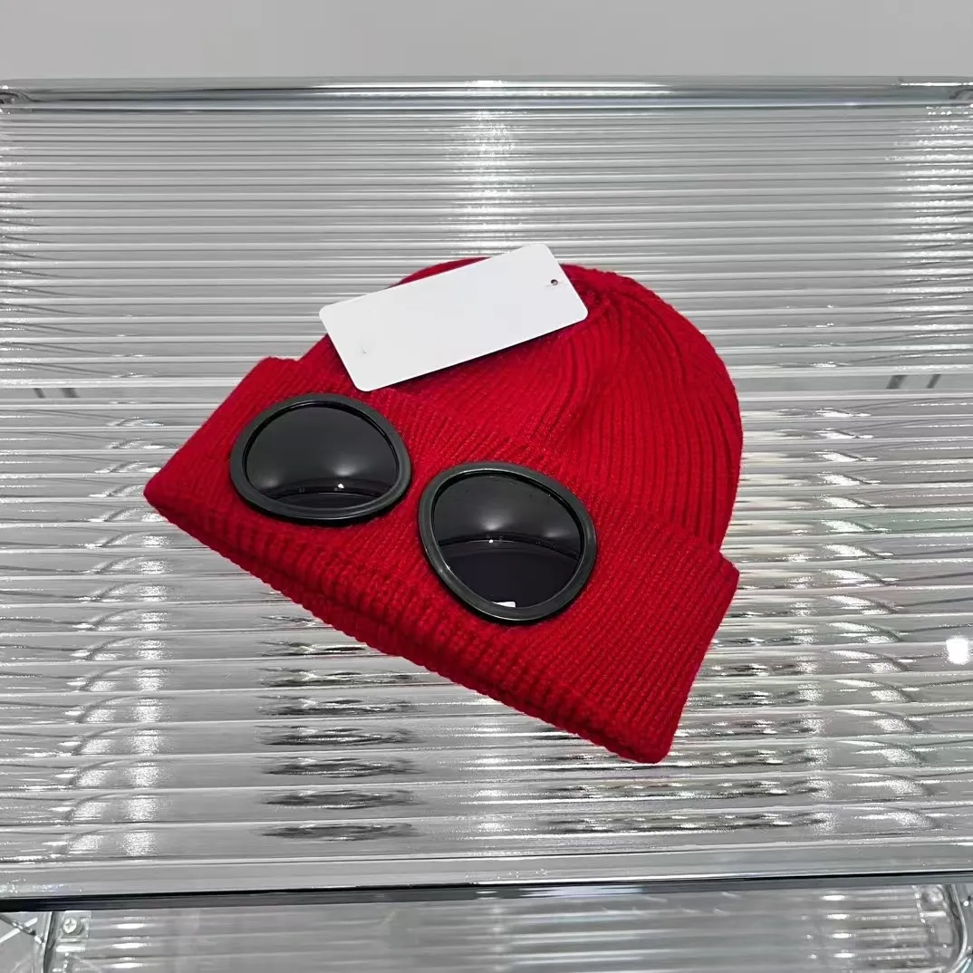 chapéu masculino de grife Designer de óculos de duas lentes Óculos de proteção Gorros Homens Chapéus de malha Bonés Ao ar livre Mulheres Inverno Gorro Preto_voghion.com