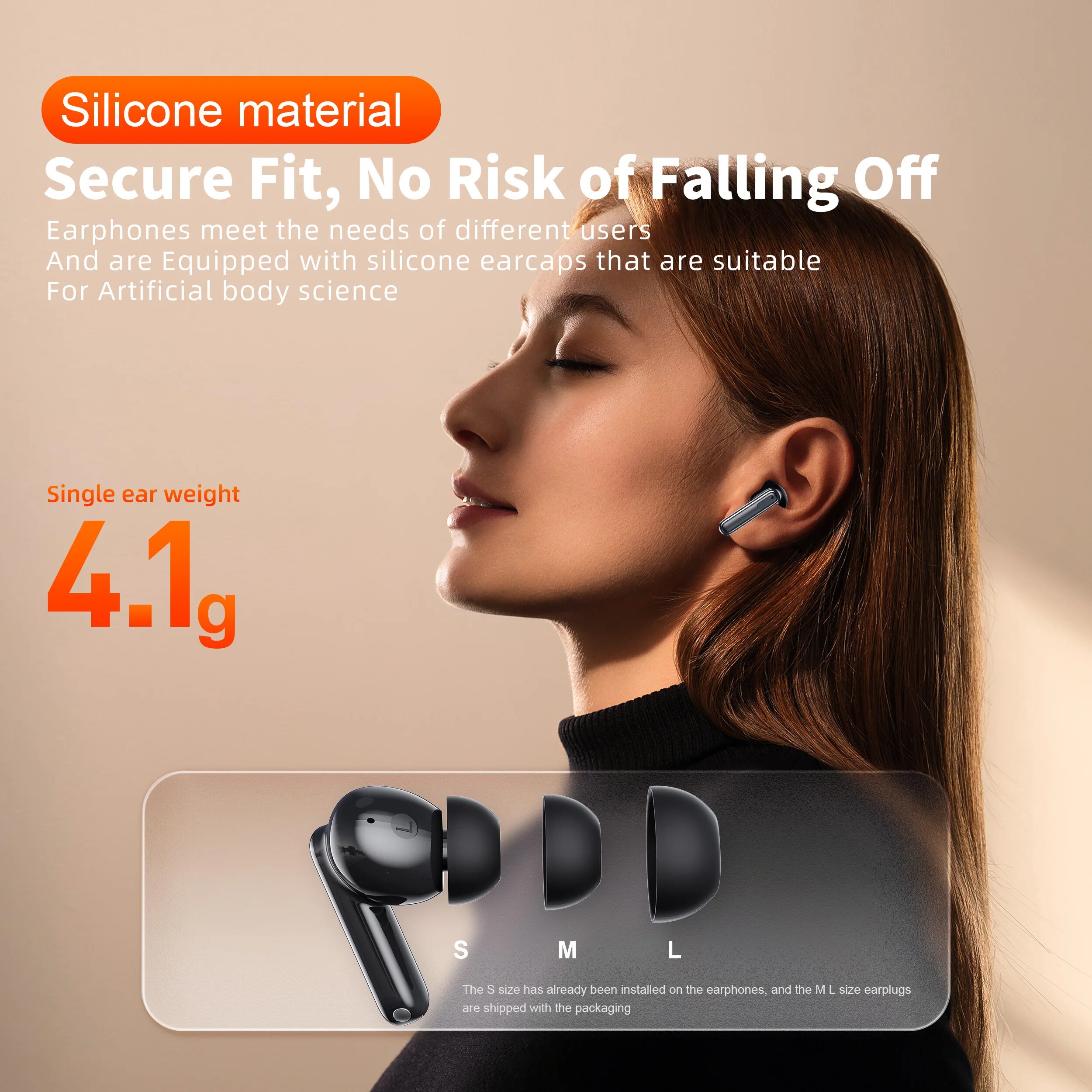 Qere e50 bluetooth høretelefoner, trådløse hifi in-ear hørebøffer_voghion.com