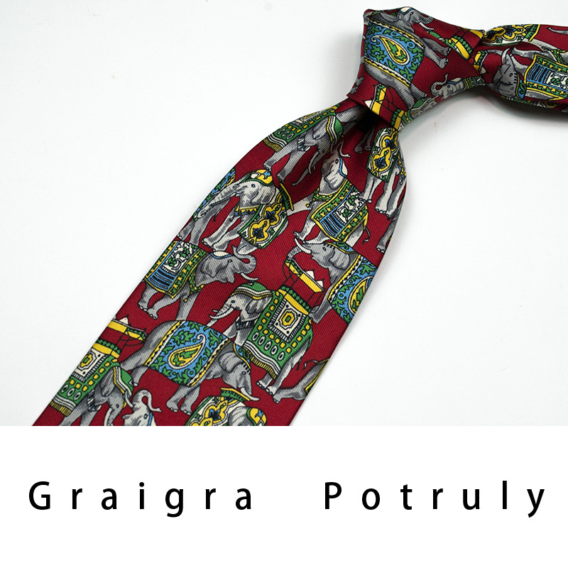 Men's Ties & Handkerchiefs replacement burgundy second-hand coffee color imported quality mulberry silk printed silk paisley men's tie extra wide_voghion.com
