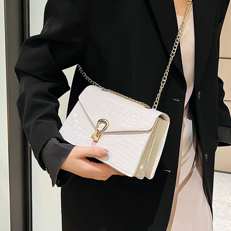 Krokodil Muster Schulter Taschen Für Frauen Mode Ketten Squre Tasche Geldbörse Weiblichen Pu Leder Crossbody Handtasche_voghion.com