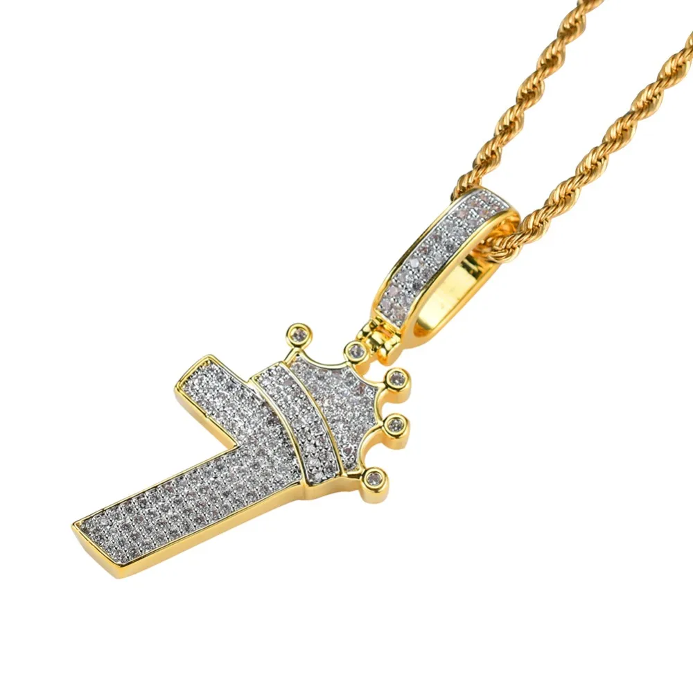 Pendant Necklaces Bling Hip Hop 7 Brass Micro Pave With CZ Stones Necklace Jewelry For Men And Women CN021_voghion.com