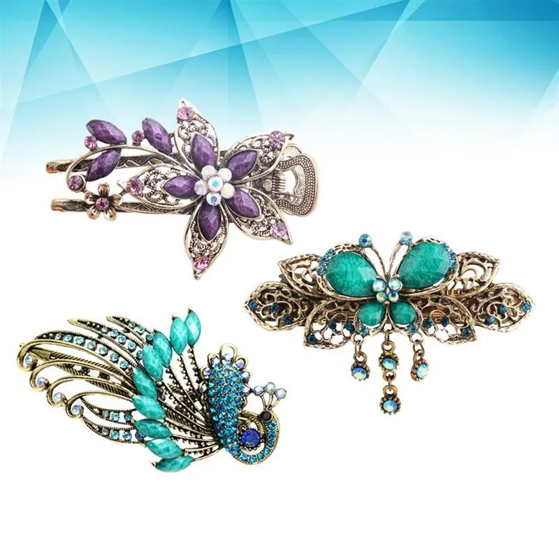3 pz/pacco/lotto elegante vintage classico stile cinese fiore farfalla Phoenix forcine supporto morsetto barrette clip per capelli_voghion.com