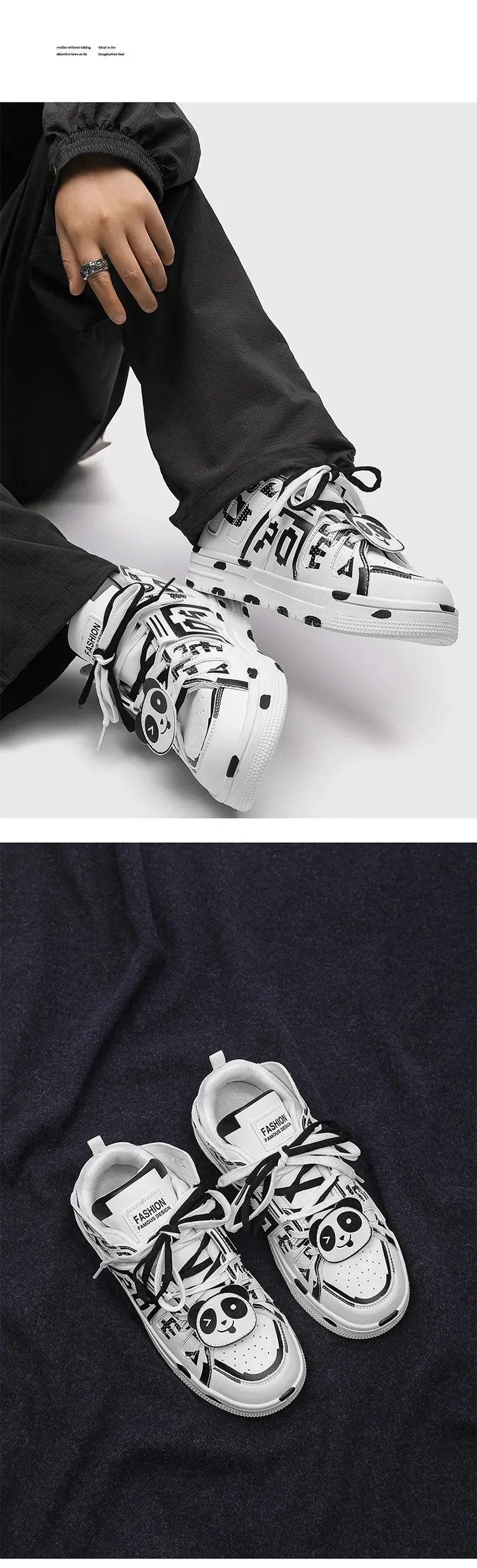 36 37 38 39 40 41 42 43 44 Men Casual Street Style Small White Shoes Trendy Bread Cat Paw Pattern 240618_voghion.com