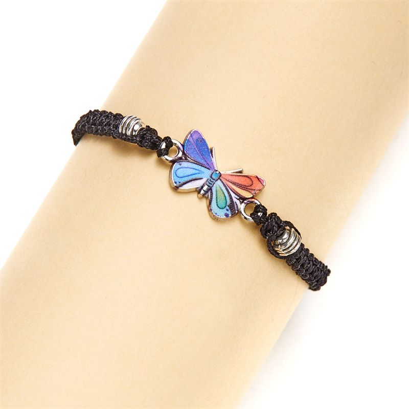 Antieke handgeweven vlinderarmband voor dames in retrostijl, eenvoudig en veelzijdig, verstelbare handgeknoopte sieraden_voghion.com