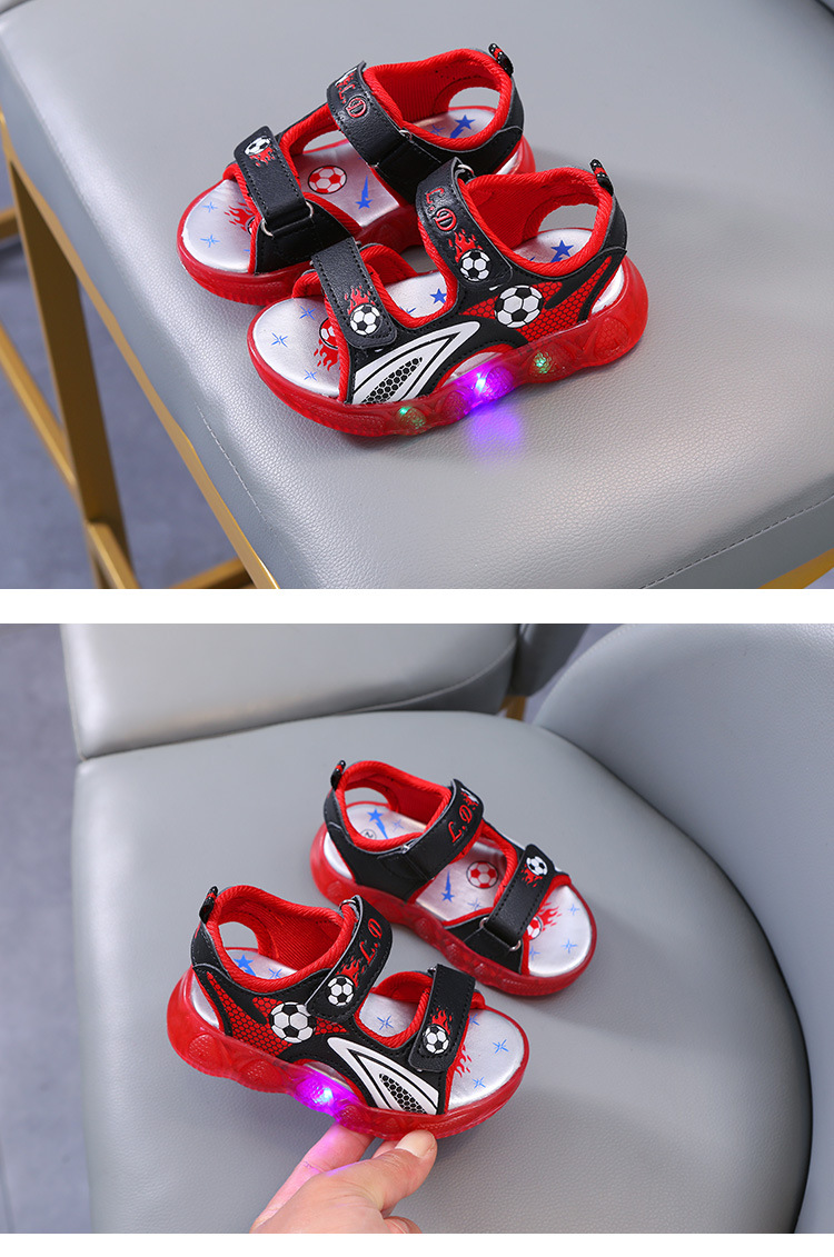 mit Lichtern 2023 Sommer Neue Kinder-Strandschuhe 1-6 Jahre alte Jungen-Sandalen mit weicher Sohle_voghion.com