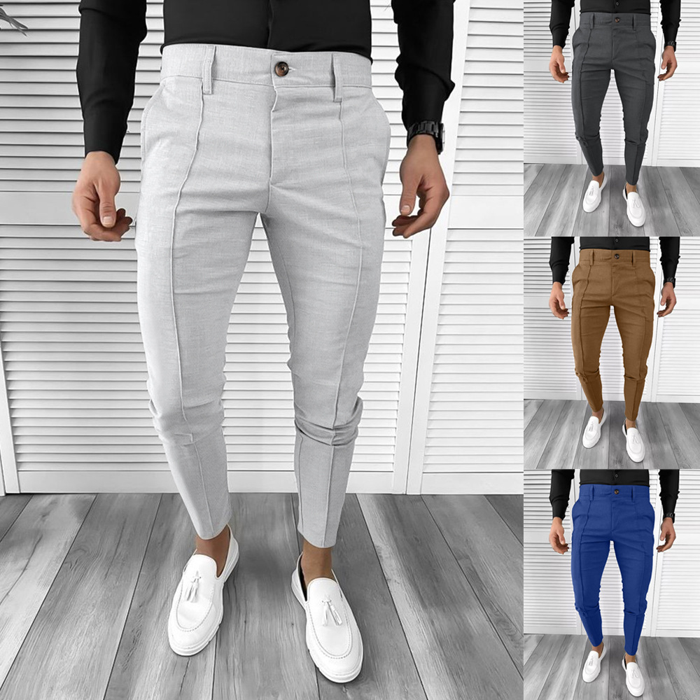 Men’s Clothing Decorative Casual Formal Pants