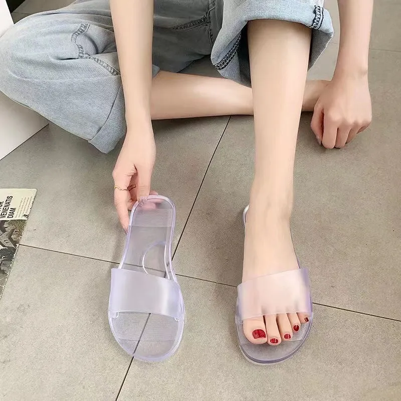 Chinelos femininos de cristal, tamanho grande, novos, da moda, gelatinosos, casuais, para casa, casal, antiderrapantes e anti-odor, Lhshoe_voghion.com