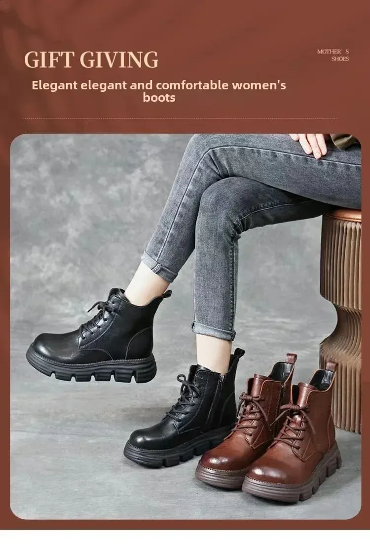 Bottes Martin pour femmes, semelle épaisse, automne/hiver, petites, amincissantes, tendance, en caoutchouc, montantes, 240719_voghion.com