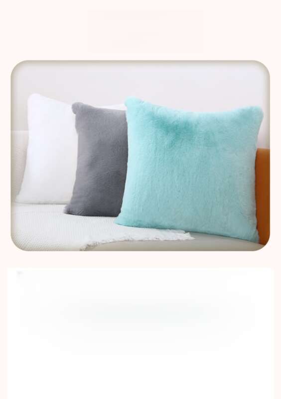 Minimalist Home Sofa Core, Solid Colour Otter Plush Car Cushion Cover, Lumbar Protector_voghion.com