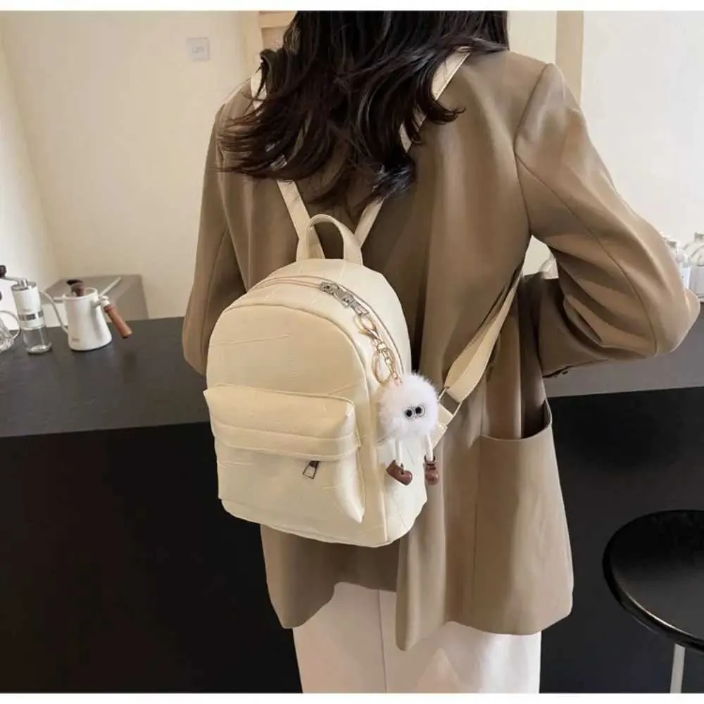 Mini-Rucksack für Damen aus PU-Leder, süßer kleiner Rucksack, weiß, schwarz, für Teenager-Mädchen, modischer Rucksack_voghion.com
