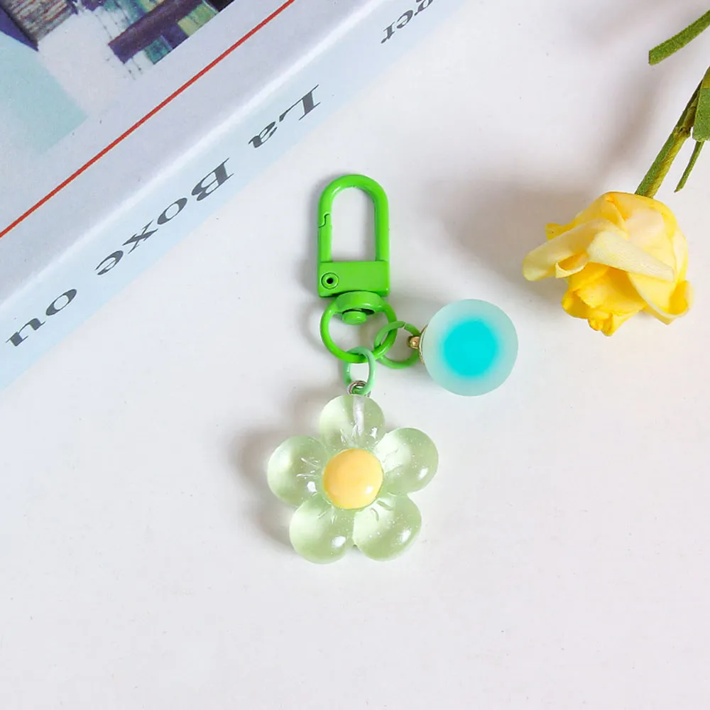 6Pcs Bunte Harz Blume INS Schlüsselanhänger Koreanischen Stil Niedliche Tasche Schlüsselanhänger Großhandel Auto Schlüssel Zubehör_voghion.com