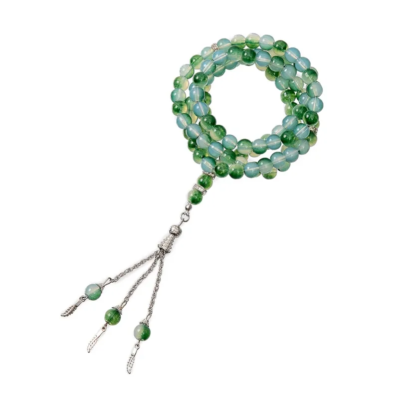 Anhänger Halsketten Y4QB Muslim Rosenkranz 8mm Tasbeeh Gebetsperlen 99 Buntes Harz für_voghion.com