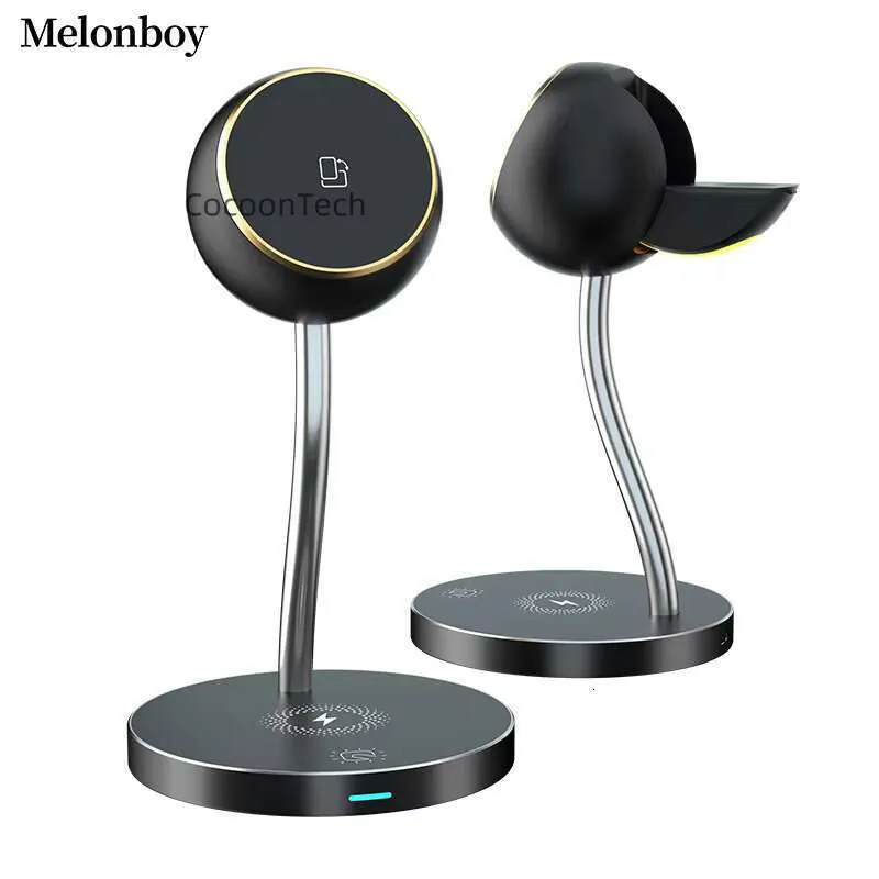 Bedhead Desktop Touch LED Light Mobile Phone Charging Stand 3-in-1 Wireless Charger_voghion.com