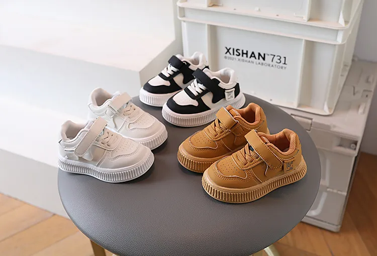 Children's Thin Bottom Plate Spring And Fall New Boys Velcro Low-top Girls White Tide Children's Shoes Sizes US6C-US13C_voghion.com