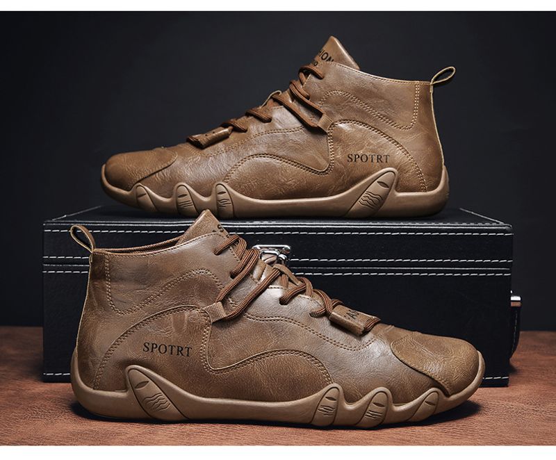 Herren Leder Retro Wanderschuhe Für Outdoor Und Freizeit_voghion.com