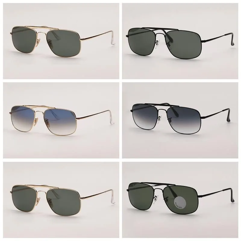 Quadratescht Metallrahmen Damen Hären Sonnebrëller Design Duebel Bréck Sonnebrëller Klassesch Outdoor Fuerbrëller Héich_voghion.com