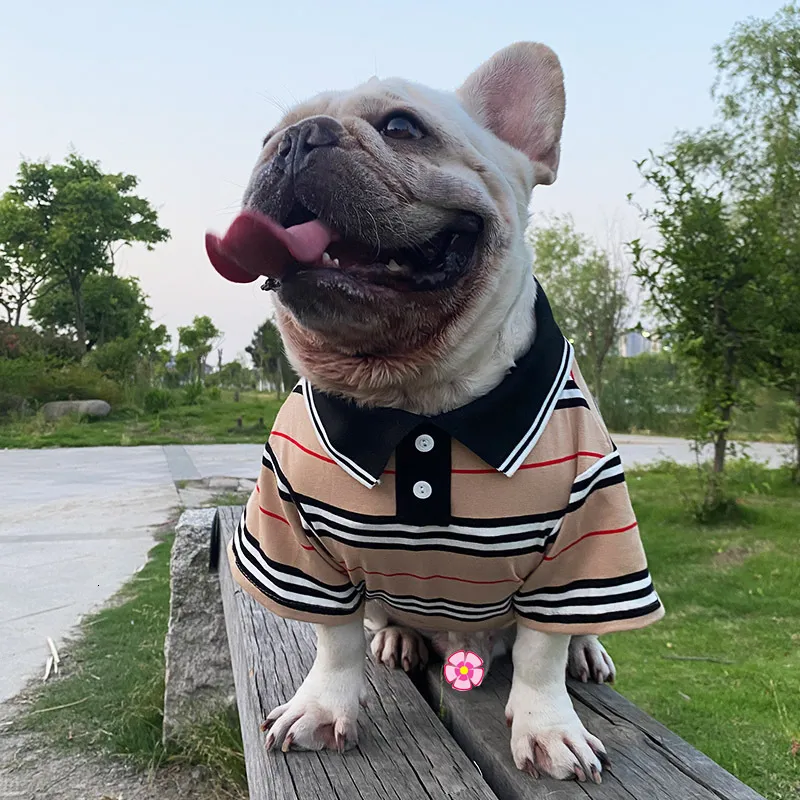 Apparel Small Fashion Polo Shirt Stiped Cat Clothes Pet Ropa Para Perro Dog Christmas Clothing 230821_voghion.com