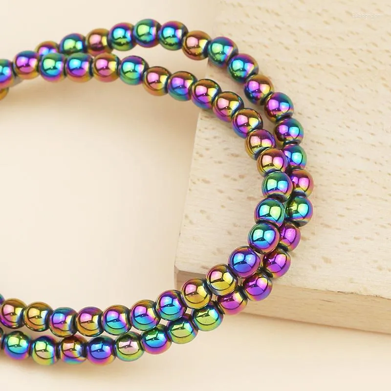 Catene HGKLBB Collana da uomo con mix di colori, perline rotonde colorate, gioielli in pietra di ematite naturale nettare alla moda, ornamenti per_voghion.com