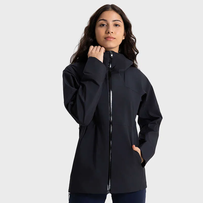 Yoga Align Windbreaker Jacket Outdoor Sports Pmns Size Climb Mountain Thin Women Waterproof Hooded Coats LL Sport Lemon