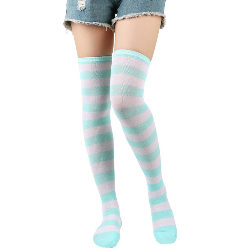 Christmas Knitted Striped Thigh Over Knee COS Anime Party Long Socks Women_voghion.com