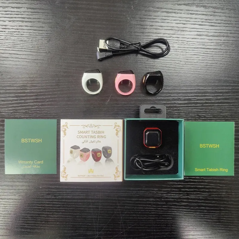 Muslimsk Smart Ring Tally Tasbeeh-räknare 5 Bönetidspåminnelse Bluetooth-högtalare 240730_voghion.com