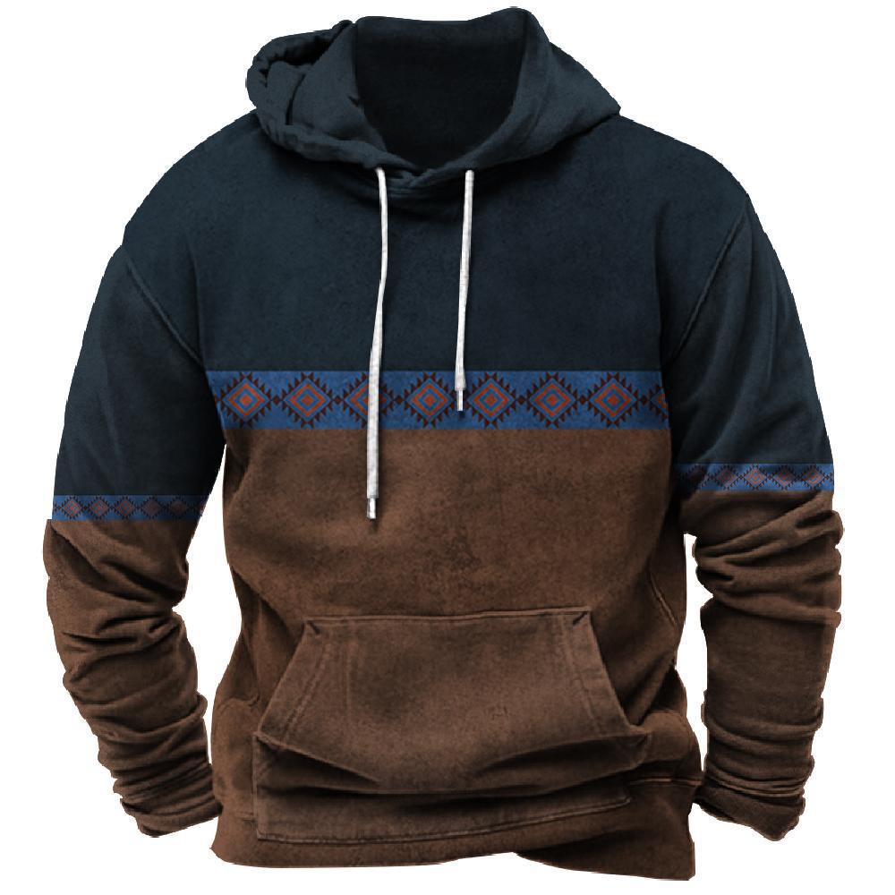 Herren-Kapuzenpullover in Übergröße, 3D-Digitaldruck, Western-Kollektion_voghion.com