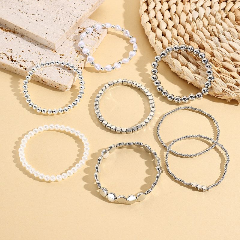 Bohemian Style Women's Multi Layer Beaded Set Personalized Copper Beads Pearl Design Niche Stacking Bracelet_voghion.com