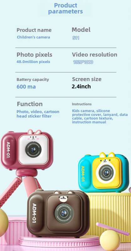 Produs nou 2025: Mini cameră digitală HD pentru copii, pentru studenți, cameră DSLR micro mică cu suport_voghion.com