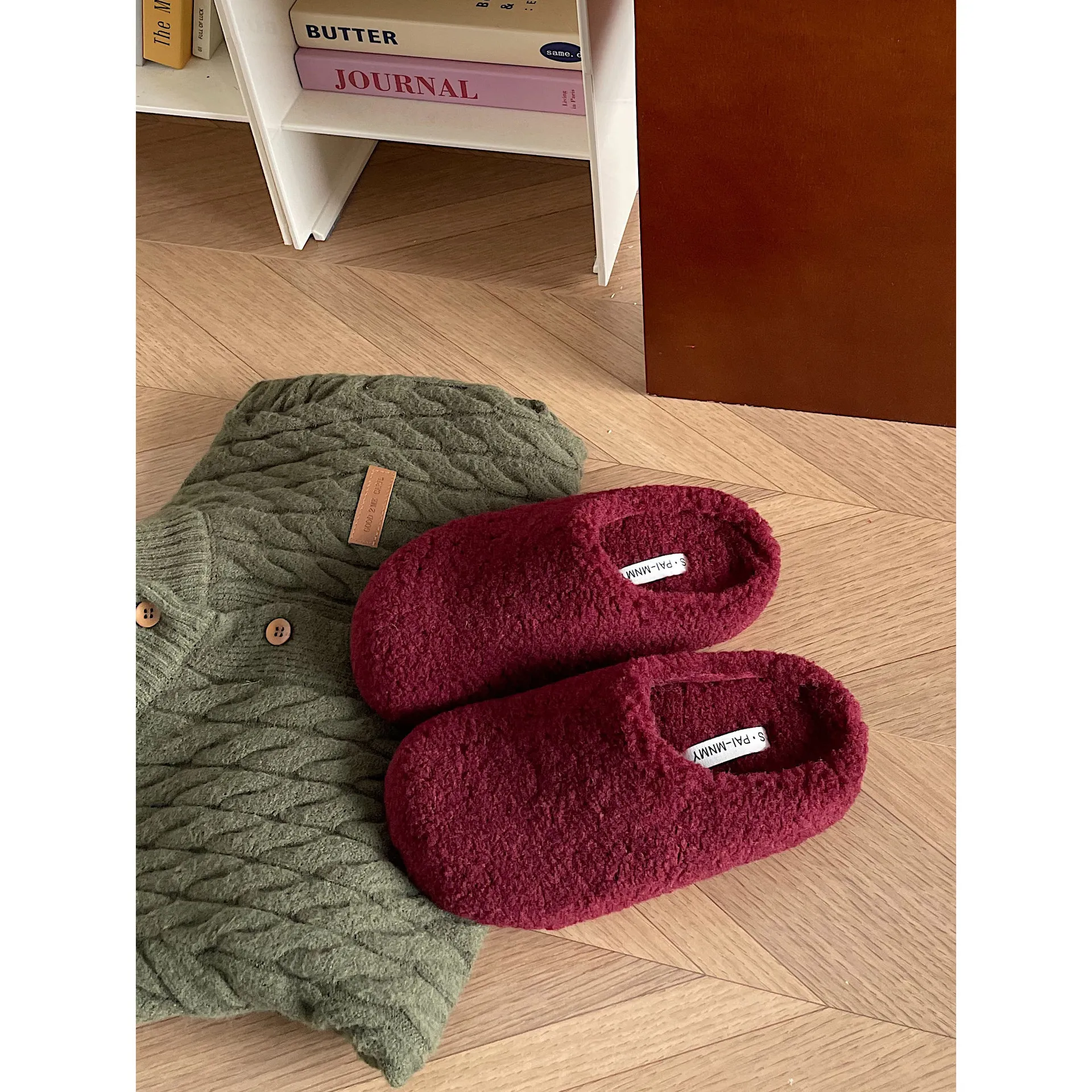 Gemütliche Damen Hausschuhe Für Den Winter Flache Mule Schuhe_voghion.com
