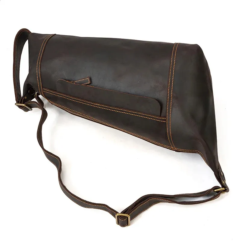 Featured Mens Genuine Backpack Crazy Horse Leather Daypack Travel Male Laptop Unique Bagpack Man Chest Bag 240902_voghion.com