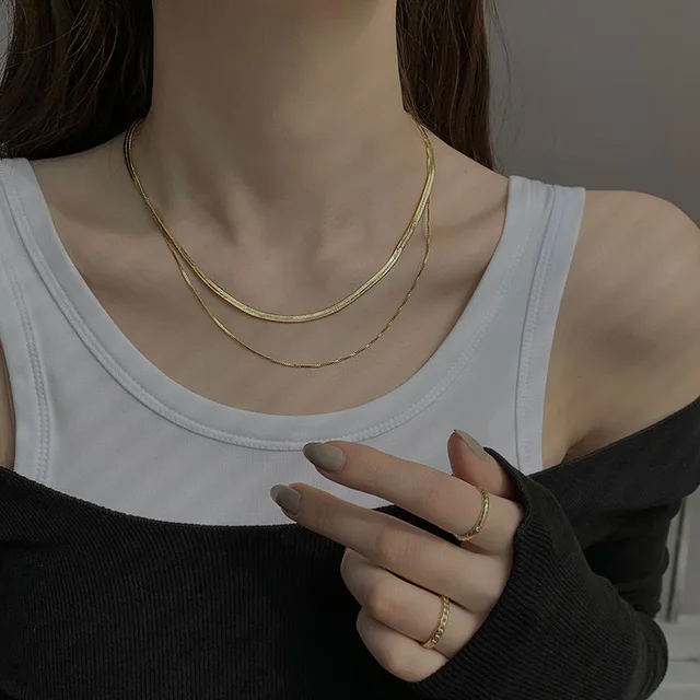 Pronta consegna Collana da donna Choker Collane a catena sottile sul collo Gioielli con ciondolo minimalista 2024 Chocker Collar per ragazza_voghion.com