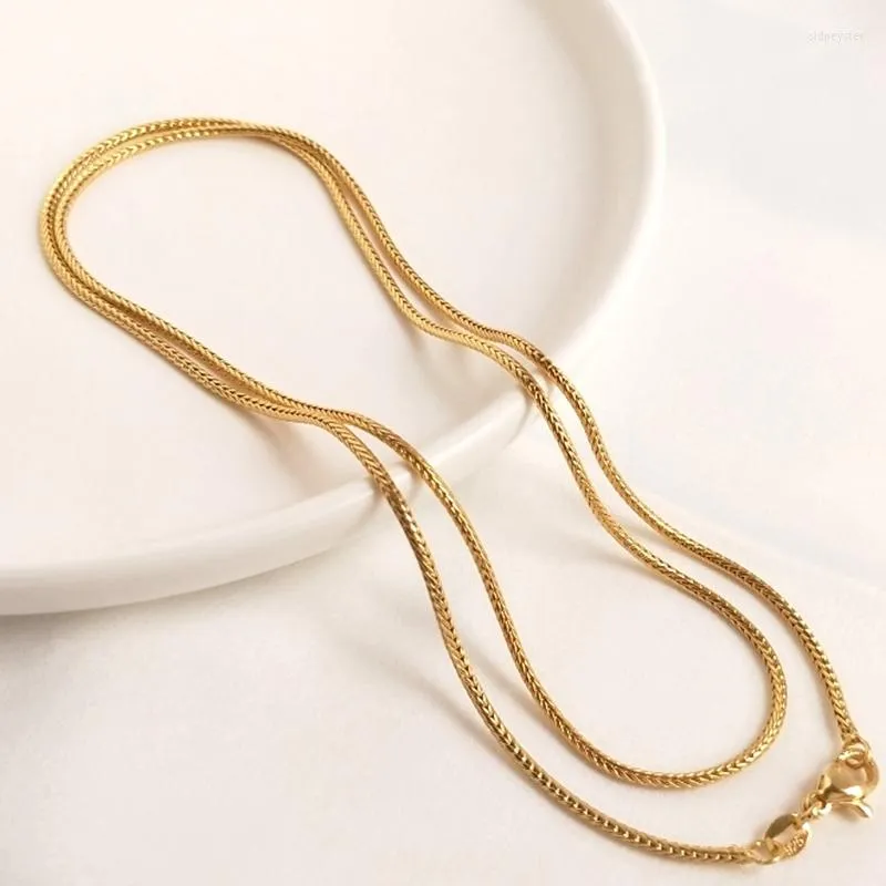 Chaînes plaquées or véritable, rétention de couleur, 60 cm de long, collier, accessoires de fabrication de bijoux, accessoires de bijouterie_voghion.com