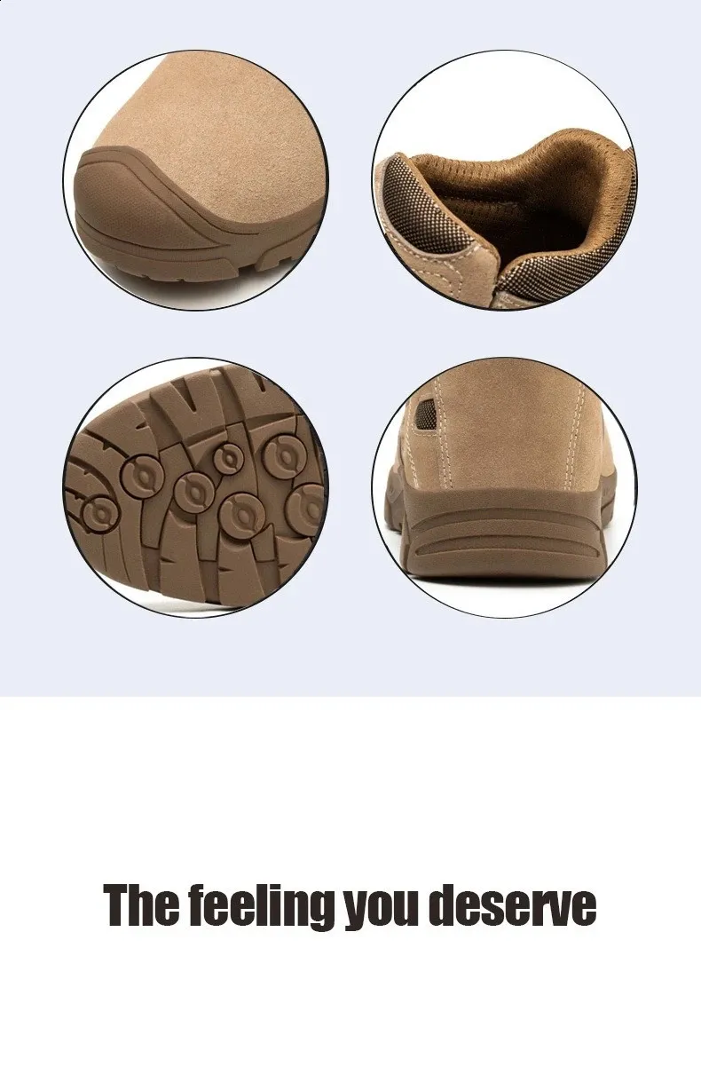 Chaussures de sécurité légères et antidérapantes pour hommes, avec embout en acier respirant et semelle en caoutchouc incassable, 240918_voghion.com