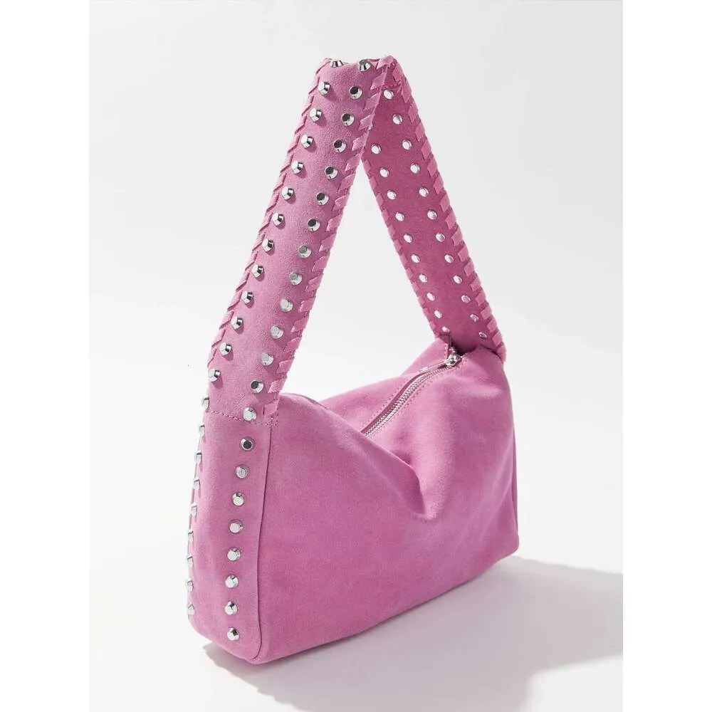Damen Schulter Crossbody Messenger Europäischen und amerikanischen Stil Nieten Handtasche Wildleder Retro Motorrad weiche Achseltasche_voghion.com