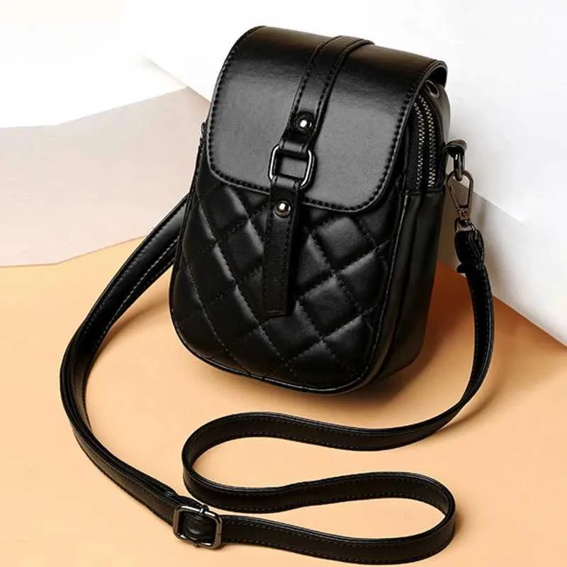 Koreanische Frauen Handy Taschen Mode Rhombus Kette Schulter Kreuz Körper Celhone SG Tasche Crossbody Geldbörse Brieftasche_voghion.com