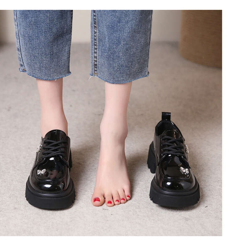 Chaussures Mary Jane en cuir pour femmes, style britannique, semelle épaisse, décontractées_voghion.com