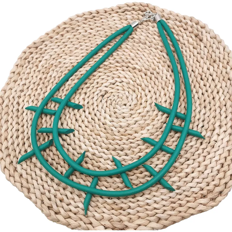 Catene Collana in gomma fatta a mano per le donne Boho Ciondoli Gotico Semplice catena Choker Moda coreana Gioielli fai da te a strati_voghion.com