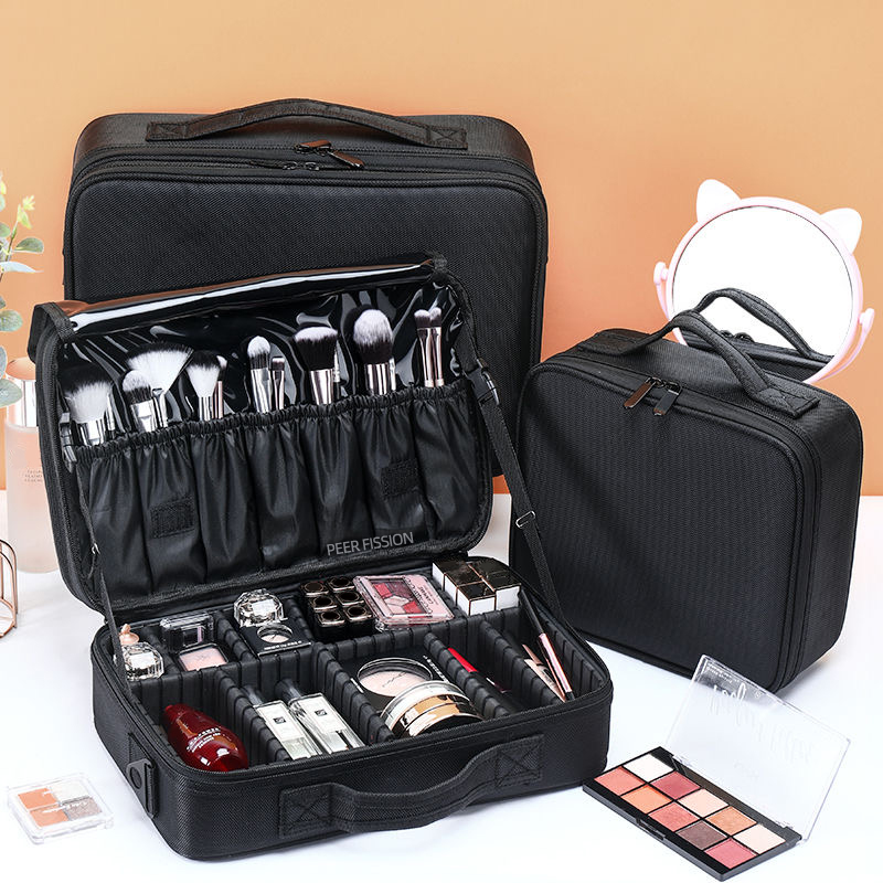New Oxford Cloth Makeup Bag Large Capacity With Compartments For Women Travel Cosmetic Case_voghion.com